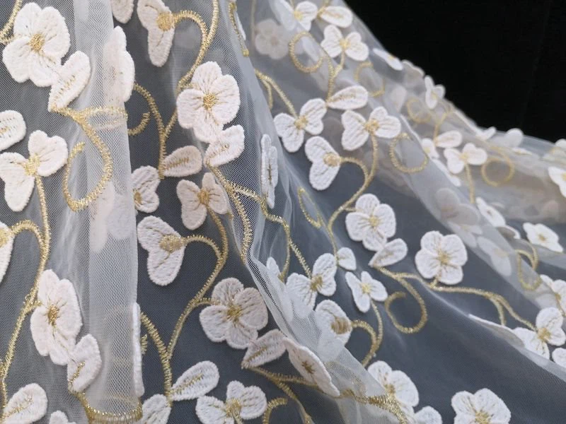 Mesh Embroidery Lace Fabric