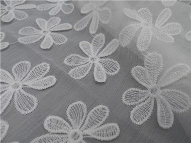 Geometric Embroidery Lace Fabric